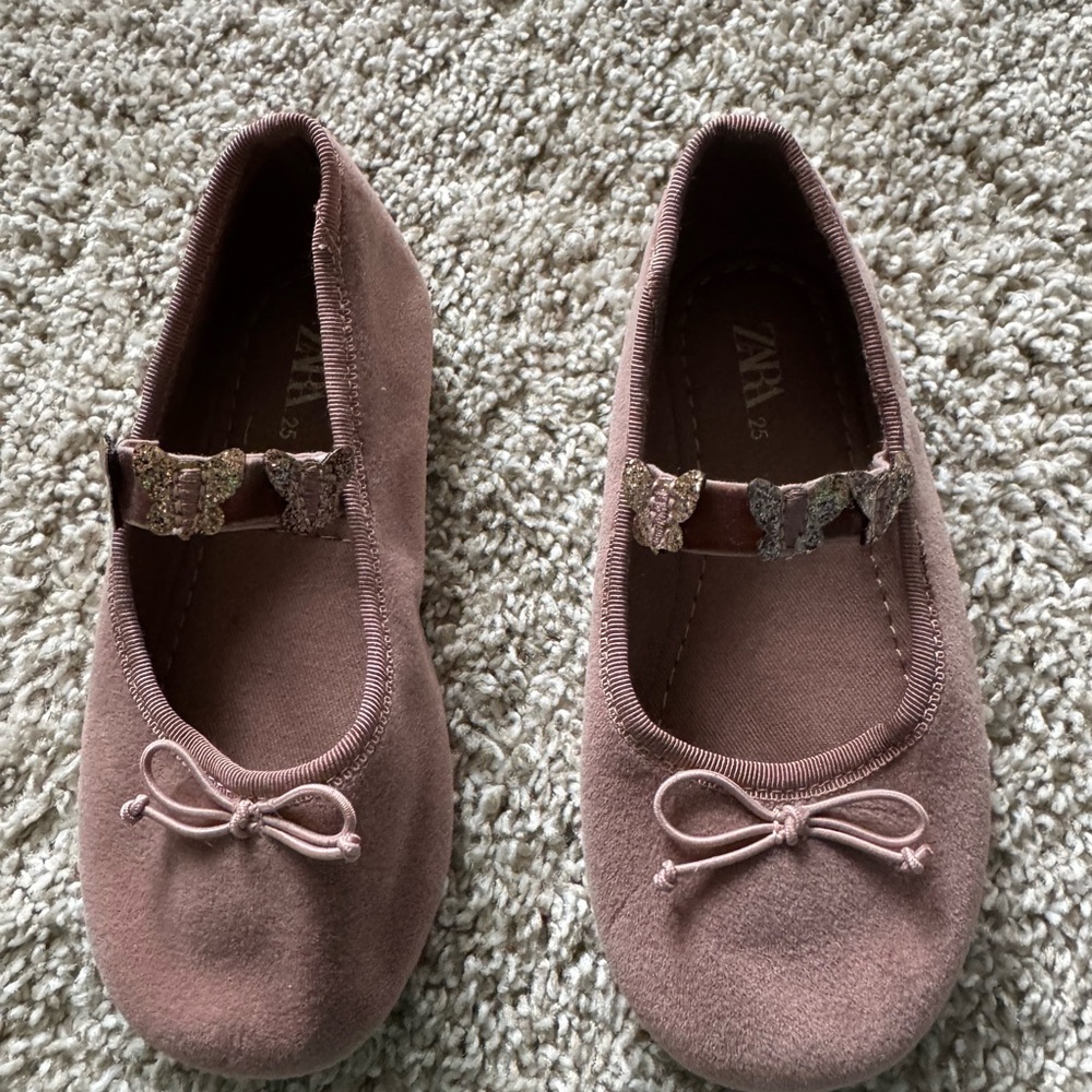 Zara Kids Mauve Ballet Flats with Bow